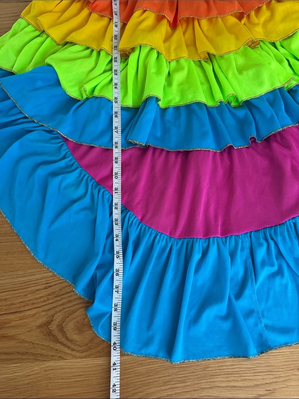 Kids Rainbow Ruffle Costume Dress - Multicolor, 7-8 years, 11-12 years